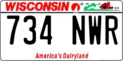 WI license plate 734NWR
