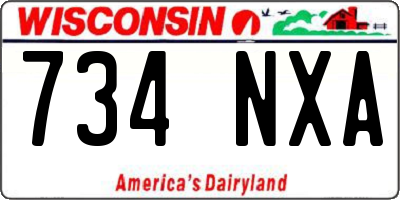 WI license plate 734NXA