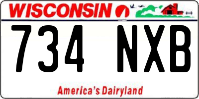 WI license plate 734NXB