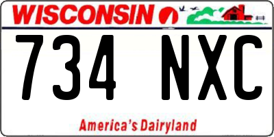 WI license plate 734NXC