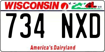 WI license plate 734NXD