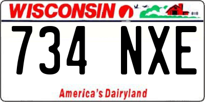 WI license plate 734NXE