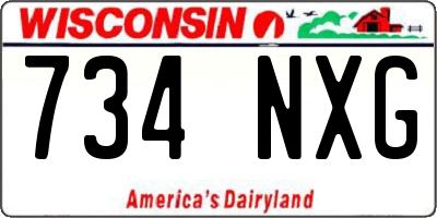 WI license plate 734NXG