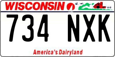 WI license plate 734NXK