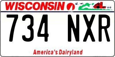 WI license plate 734NXR