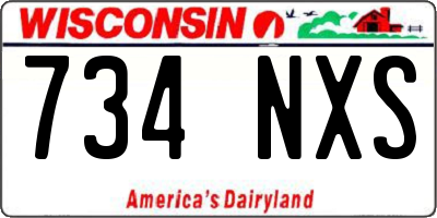 WI license plate 734NXS
