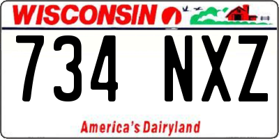 WI license plate 734NXZ