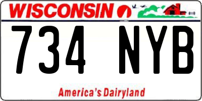 WI license plate 734NYB