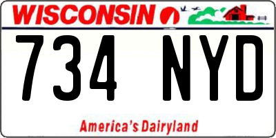 WI license plate 734NYD