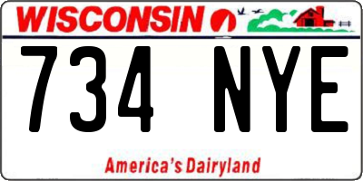 WI license plate 734NYE
