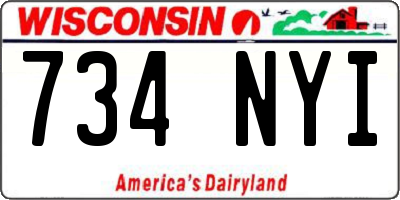 WI license plate 734NYI