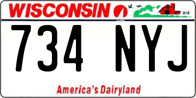 WI license plate 734NYJ