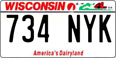 WI license plate 734NYK