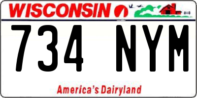 WI license plate 734NYM