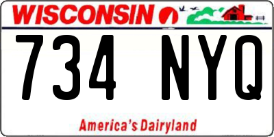 WI license plate 734NYQ