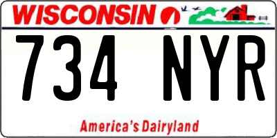 WI license plate 734NYR