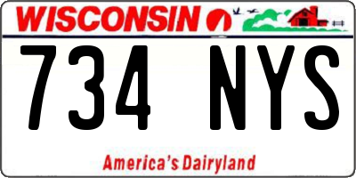 WI license plate 734NYS