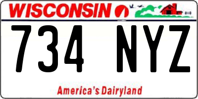 WI license plate 734NYZ