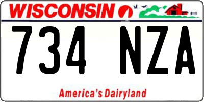 WI license plate 734NZA