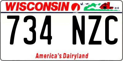 WI license plate 734NZC