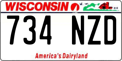 WI license plate 734NZD