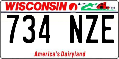 WI license plate 734NZE