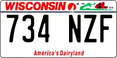 WI license plate 734NZF