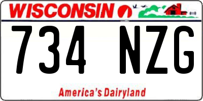 WI license plate 734NZG