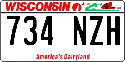 WI license plate 734NZH