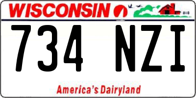 WI license plate 734NZI