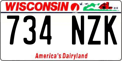 WI license plate 734NZK