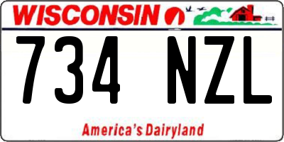 WI license plate 734NZL