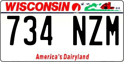 WI license plate 734NZM