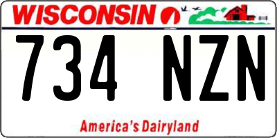 WI license plate 734NZN
