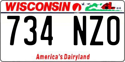 WI license plate 734NZO
