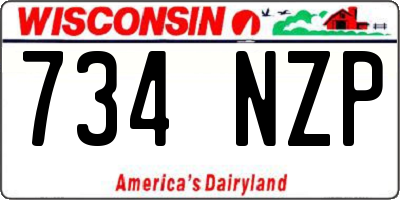 WI license plate 734NZP