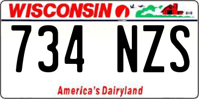 WI license plate 734NZS