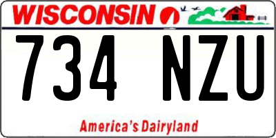 WI license plate 734NZU
