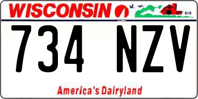 WI license plate 734NZV