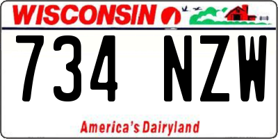 WI license plate 734NZW