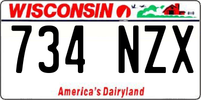 WI license plate 734NZX