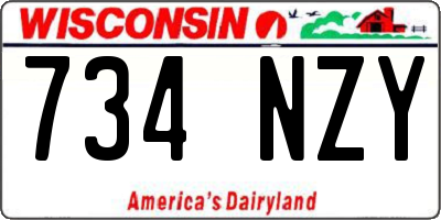WI license plate 734NZY