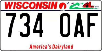 WI license plate 734OAF