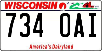 WI license plate 734OAI