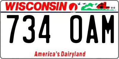 WI license plate 734OAM