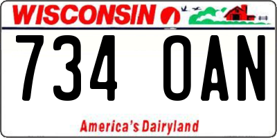 WI license plate 734OAN