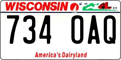 WI license plate 734OAQ