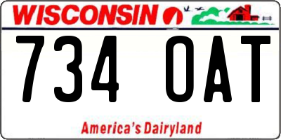 WI license plate 734OAT