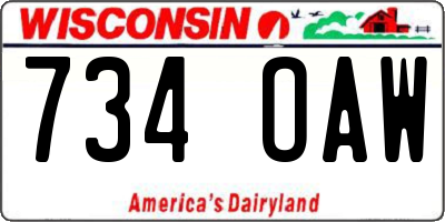 WI license plate 734OAW