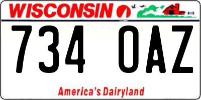 WI license plate 734OAZ